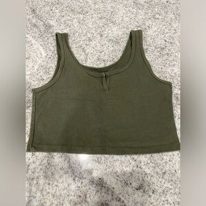 Army Green Cropped Tank